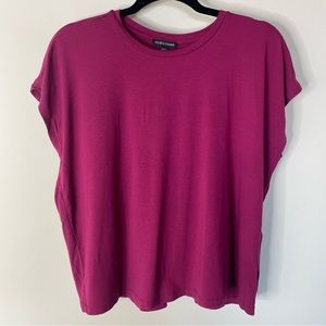 Eileen Fisher Crew Neck Top | Berry | T-shirt | Size Medium